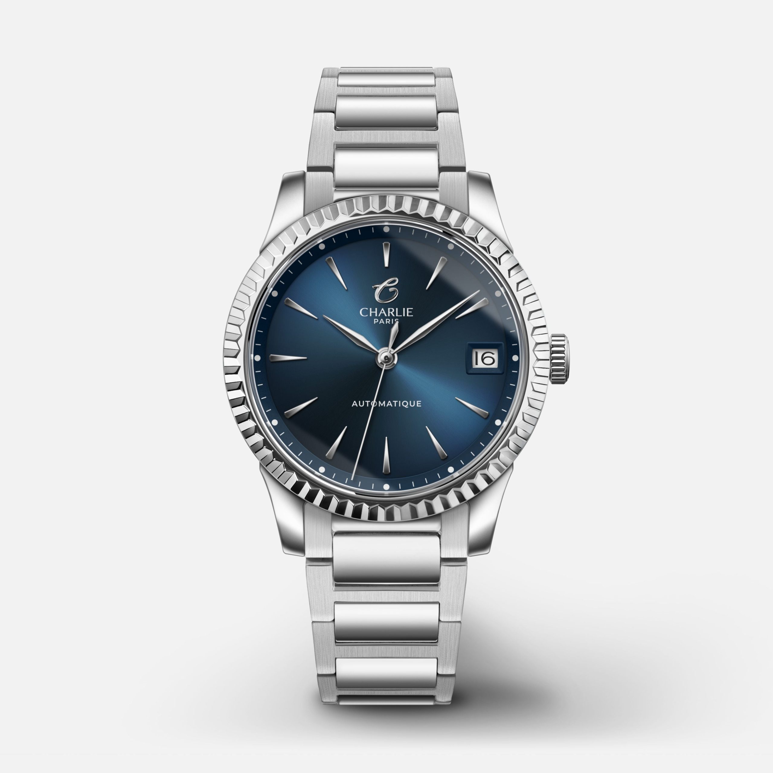 Charlie Paris Aurore Fluted Bezel - Date - Blue