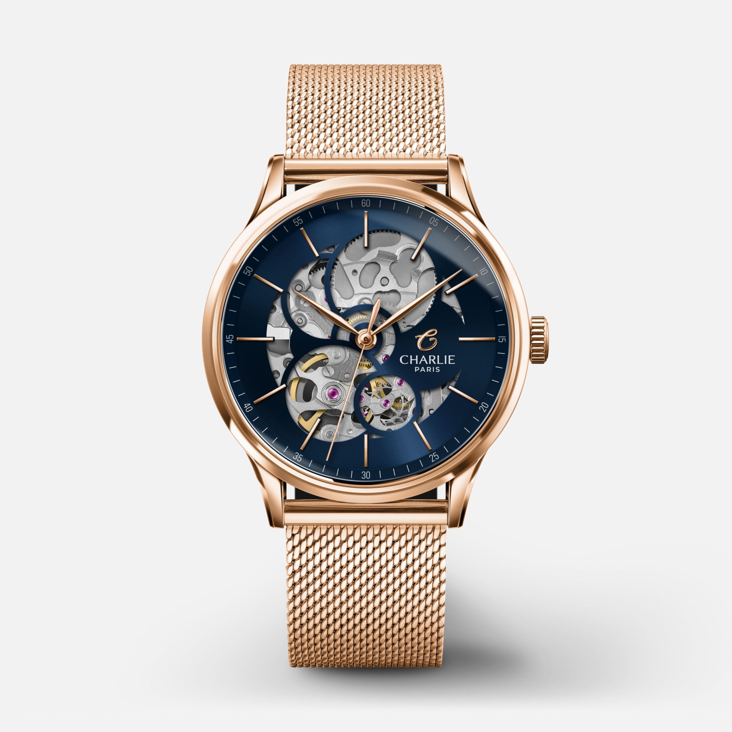 Charlie Paris INITIAL 36 - Skeleton - Rose Gold &amp; Blue