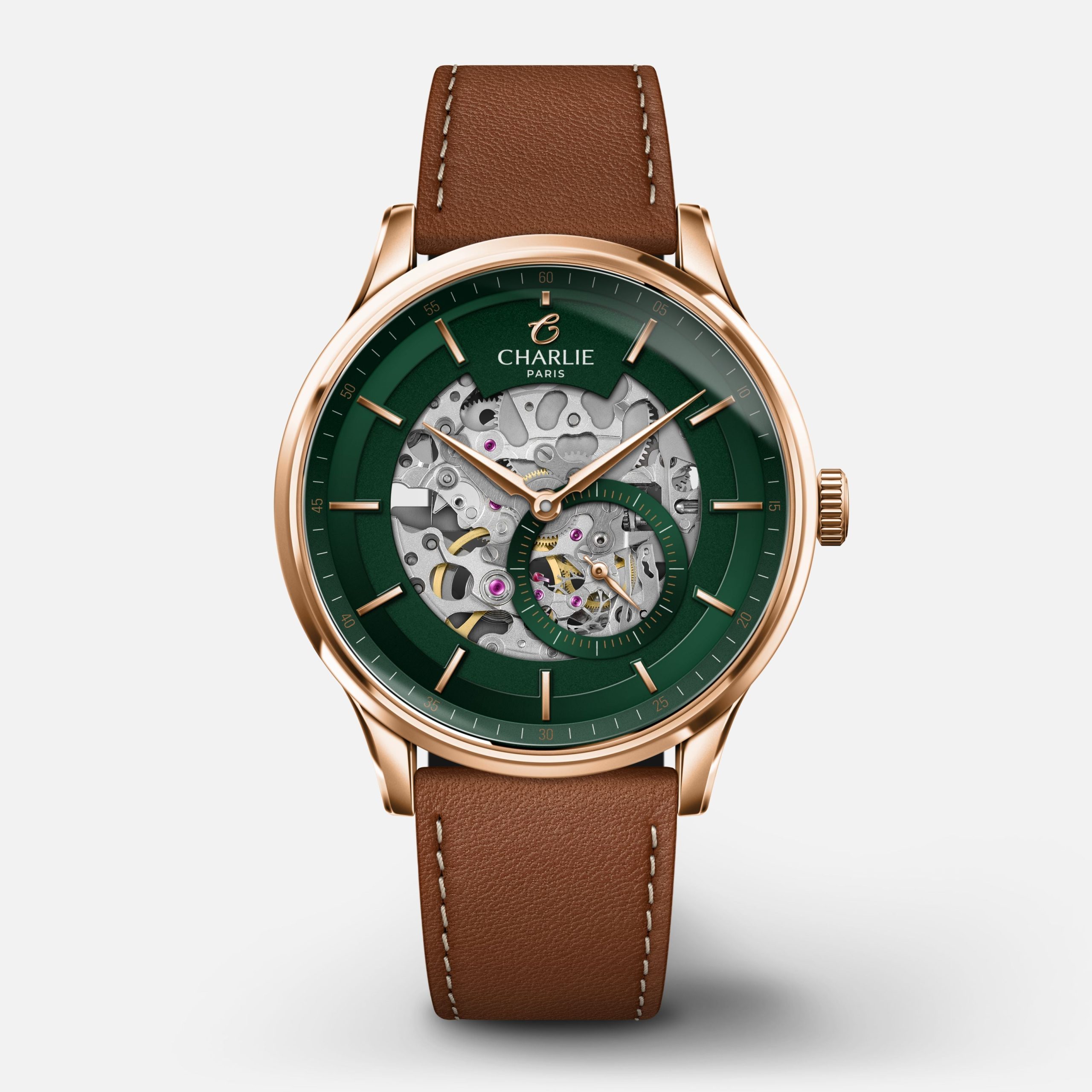 Charlie Paris INITIAL - Skeleton - Rose Gold &amp; Green