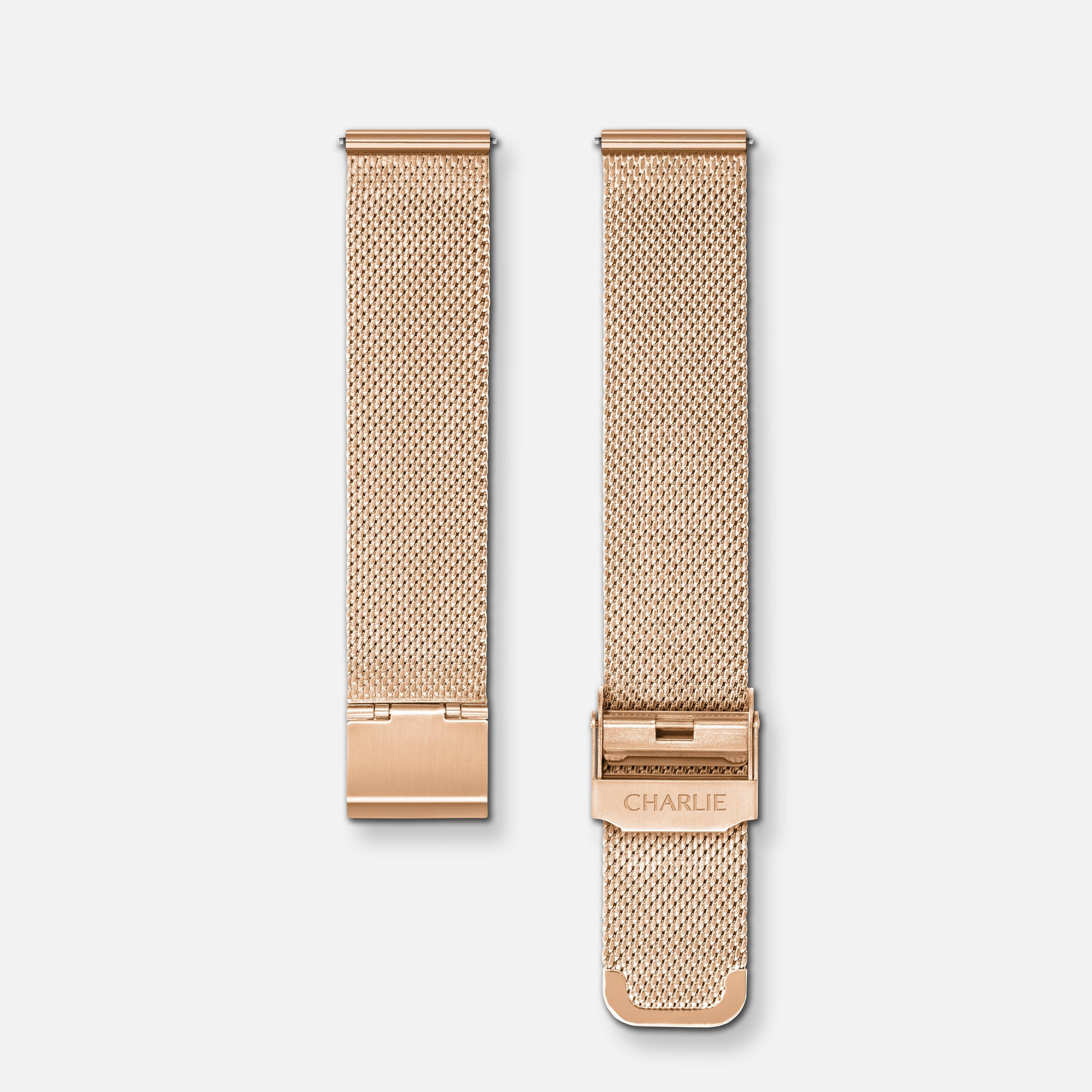 Reim i milanaise-masker forgylt rose 18mm