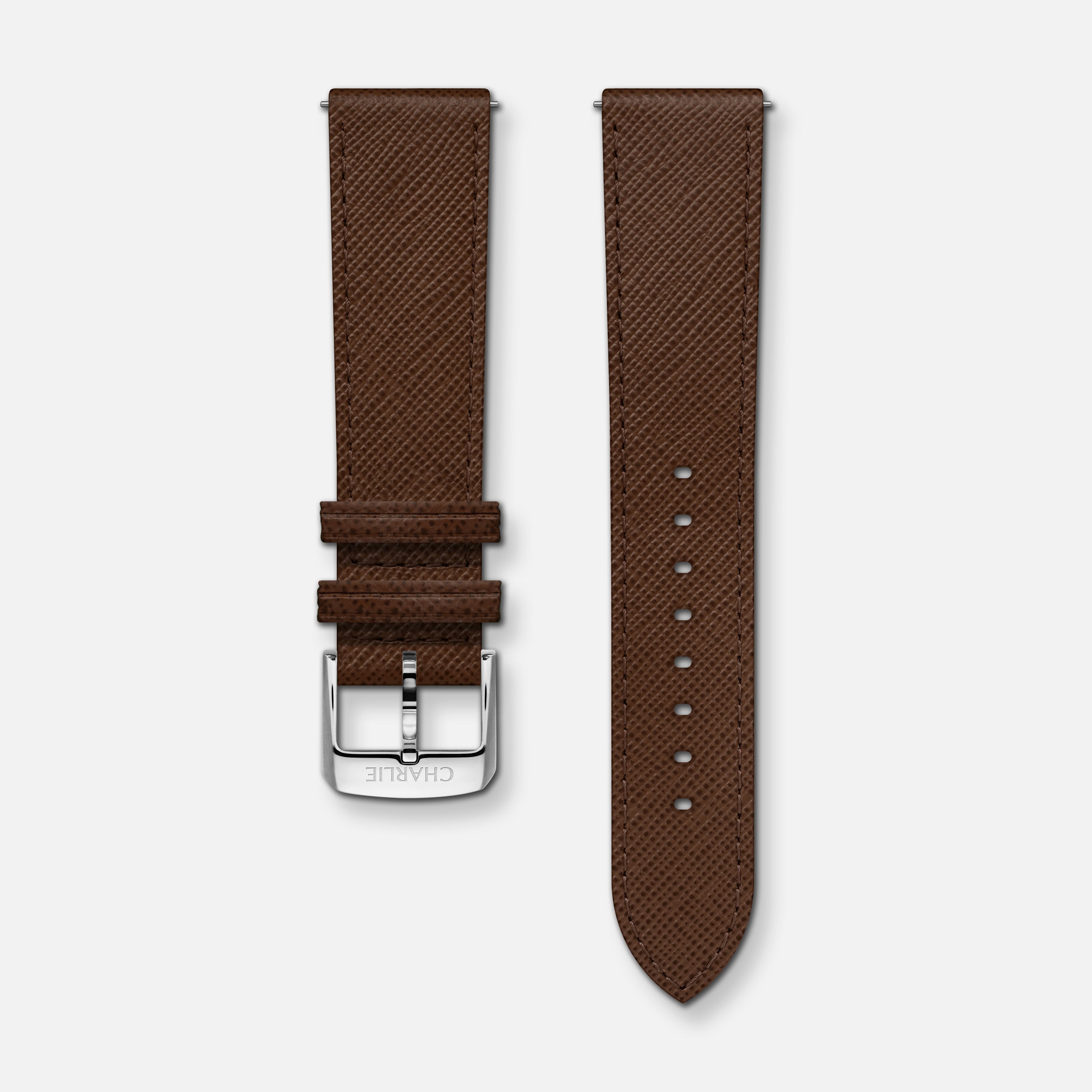 Reim skinn saffiano brun 20mm