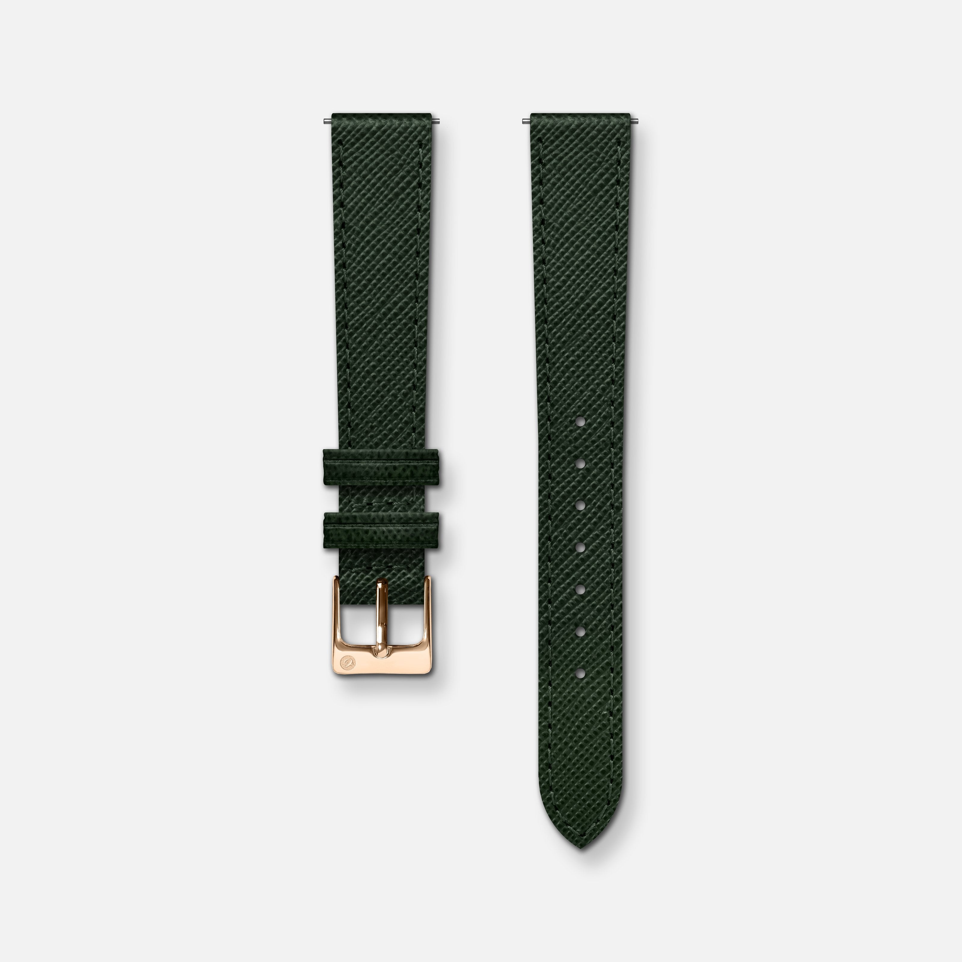 Reim skinn saffiano grønn 14mm