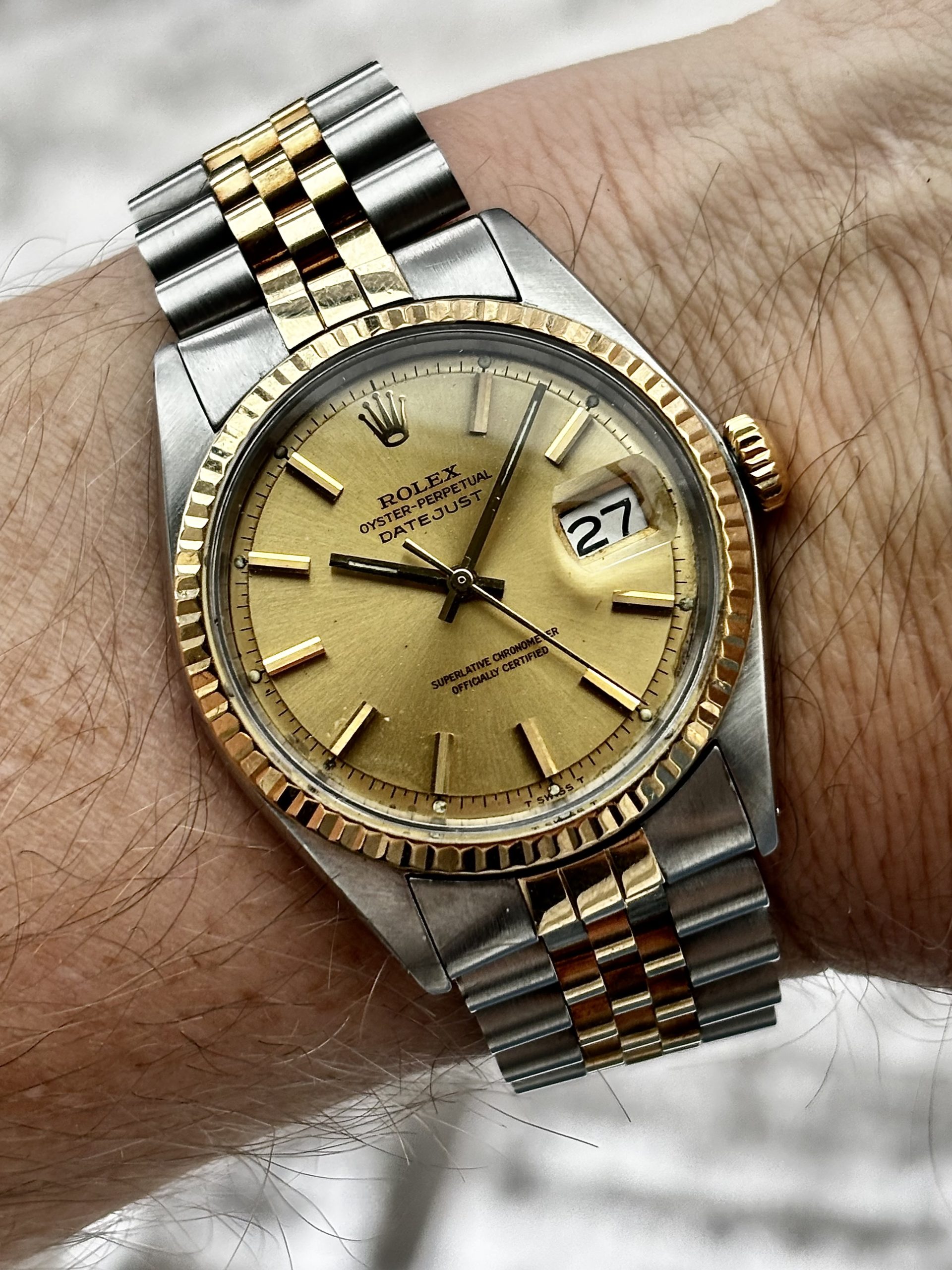 Solg - Rolex Datejust Two Tone Ref 1601 fra 1978