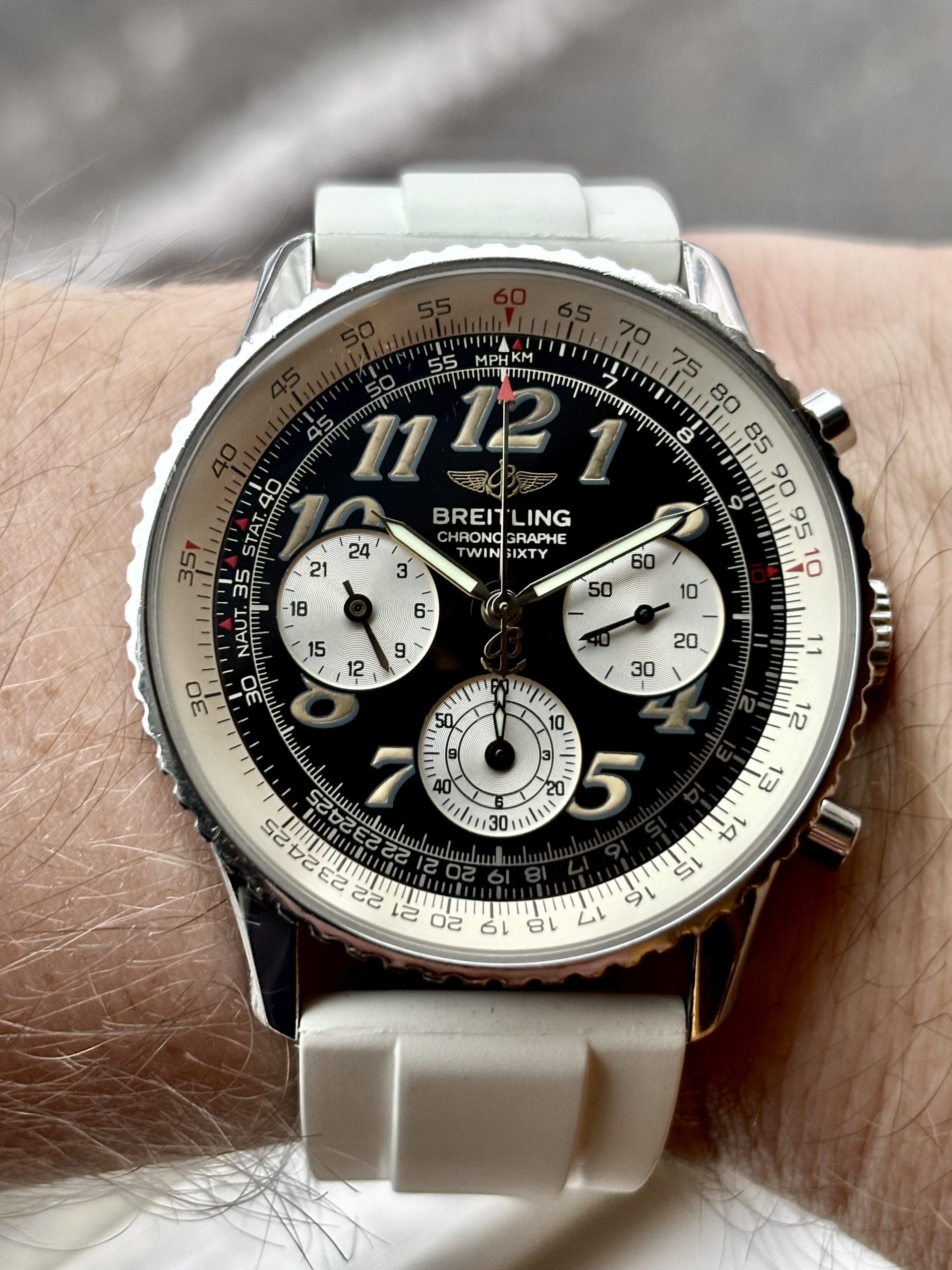 Solgt - Breitling Navitimer Twin Sixty