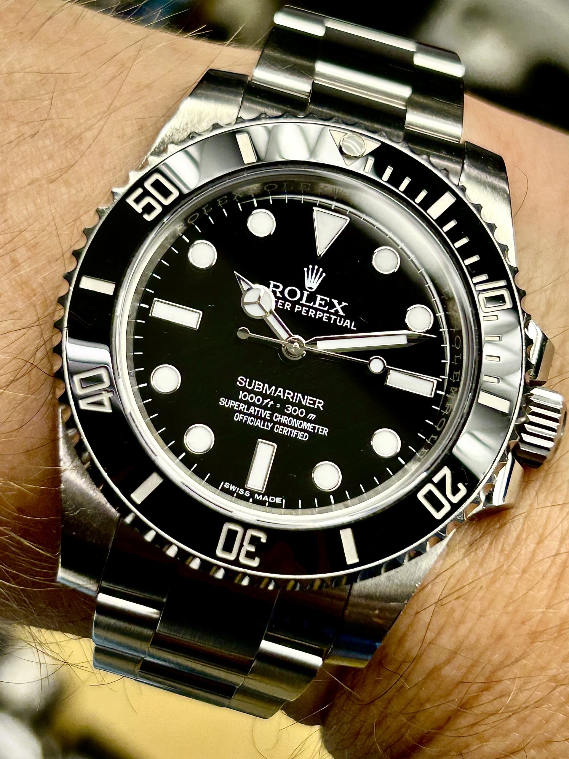 Solgt! Ny på vei inn. Rolex Submariner 114060 Pen Komplett!